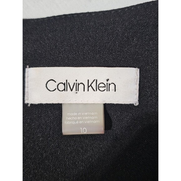 Calvin Klein Jumpsuit Black Sleeveless Wide Leg Size 10 Career Wear CD0C12P2 - Picture 5 of 11